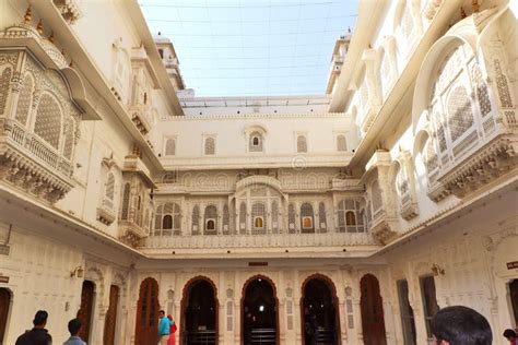 Palace Inside Junagarh Fort with Decorative Gallery, Hall & Carved Balconies Editorial Stock ...