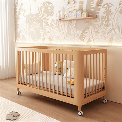 natural convertible crib modern solid wood baby crib