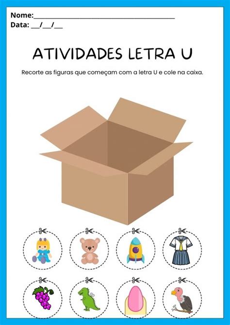 Coisas Com A Letra U - Atividades com a Letra U Maiúscula e Minúscula para Imprimir