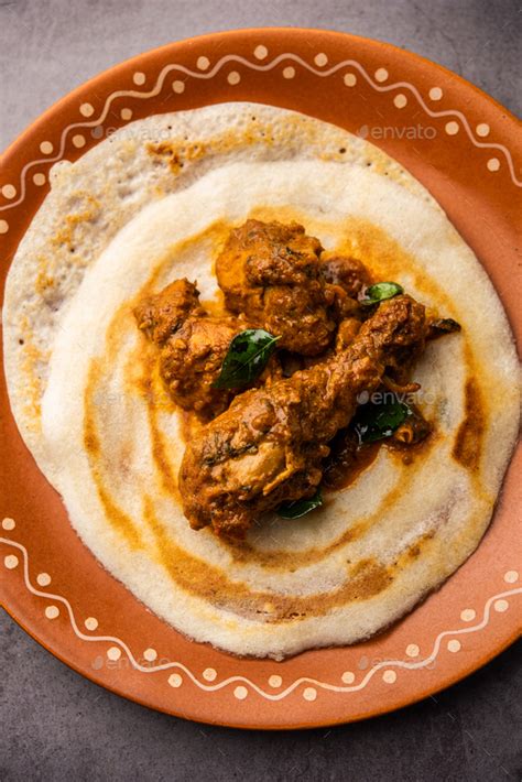 Chicken curry dosa is a south indian non vegetarian recipe Stock Photo