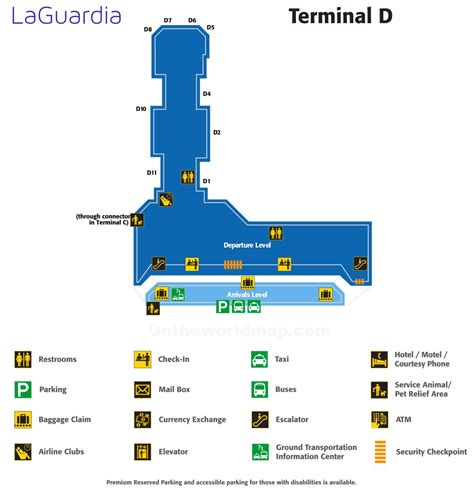 LaGuardia Airport Terminal D Map - Ontheworldmap.com