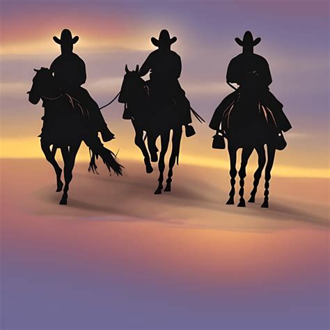 Cowboy Sunset Silhouette Graphic · Creative Fabrica