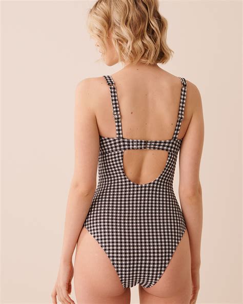 BLACK GINGHAM Balconette One-piece Swimsuit | la Vie en Rose