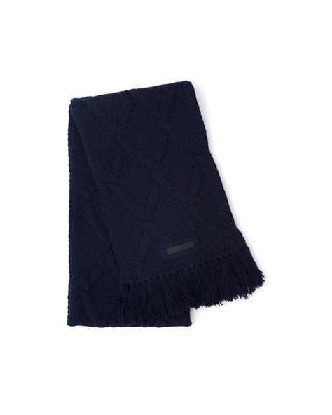 Navy Wool scarf | Prada