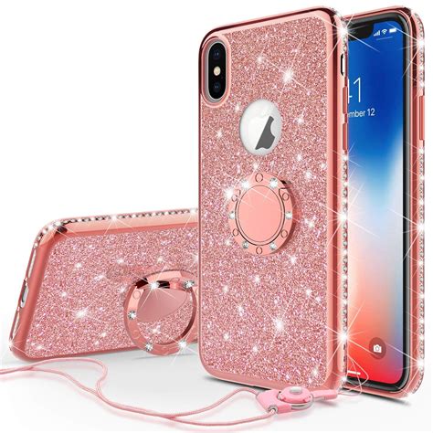 Apple iPhone X Case,Cute Glitter iPhone X Case for Girls Women with