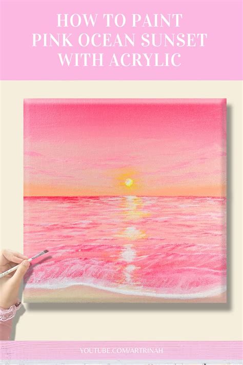 Acrylic Painting : Pink Ocean Sunset | Fall canvas painting, Seascape ...