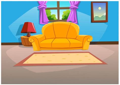 Premium Vector | Living room in the house in bright colors in the ...