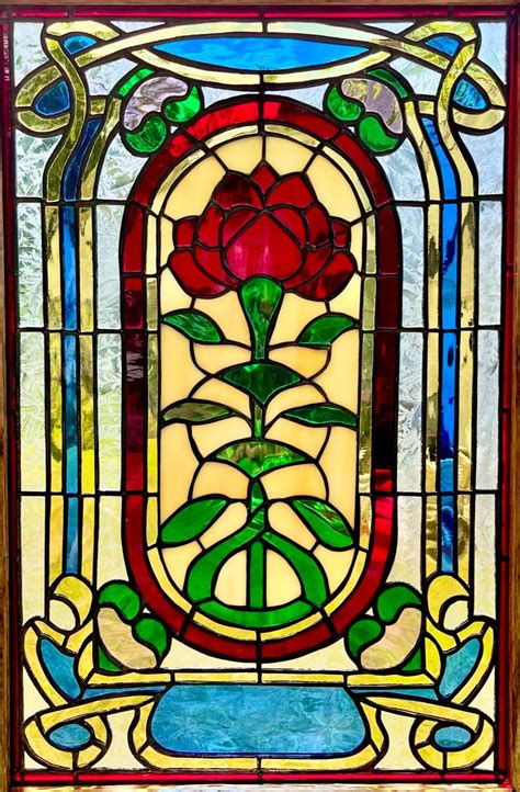 Stranger Things Creel House Stained Glass Red Rose Door - Etsy