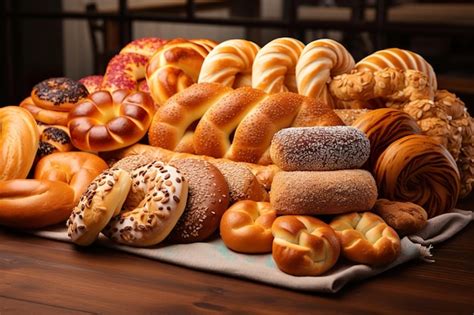 lots  bakery items premium ai generated image