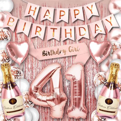 amazoncom st birthday party decorations   rose gold supplies