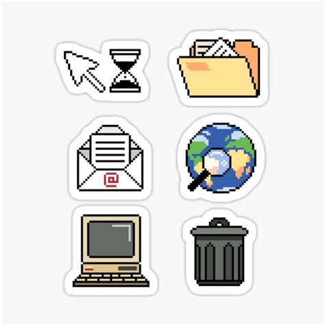 "Pixel Computer Icons - Set of 6" Sticker for Sale by pixelatedcowboy ...