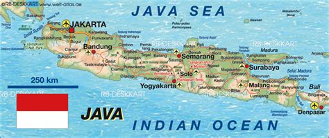 Map of Java, Indonesia