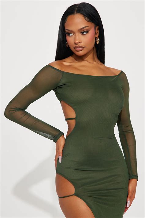 Easy Breezy Mesh Maxi Dress - Olive | Fashion Nova