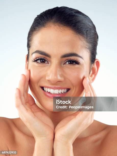 healthy glowy skin   stock photo  image