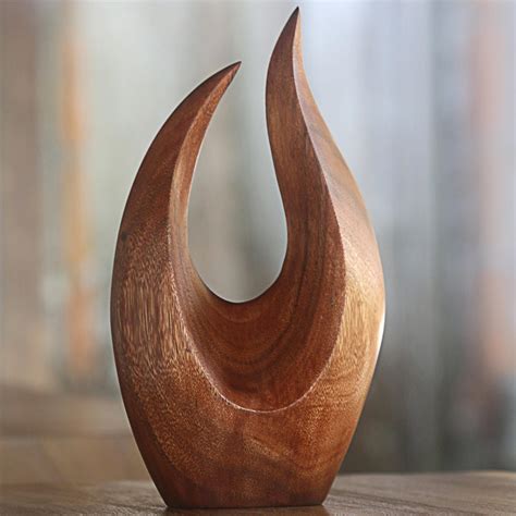 Wood sculpture, 'Fire Flames' | Wood sculpture, Wood carving art, Sculpture