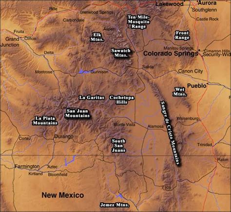 map  mountains  colorado printable maps
