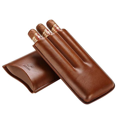 Brown Leather Travel Cigar Case - Joy To Use