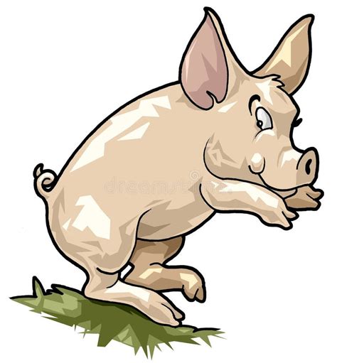 Smiling pig. Cartoon style stock illustration. Illustration of animal ...