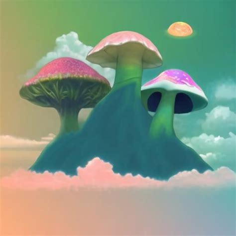 Vaporwave, flowers, giant fungi, planets, collage, P... | OpenArt