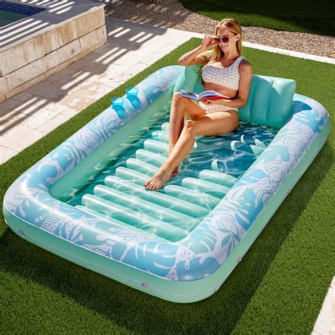 Amazon.com: SLOOSH Inflatable Tanning Pool Lounger Float,85" x 57