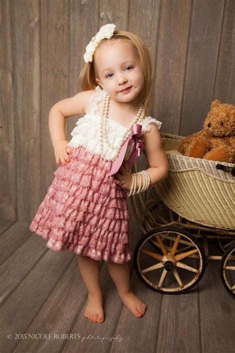 Dusty Rose Vintage Lace Petti Romper Dress - Rustic Dress, Flower Girl ...