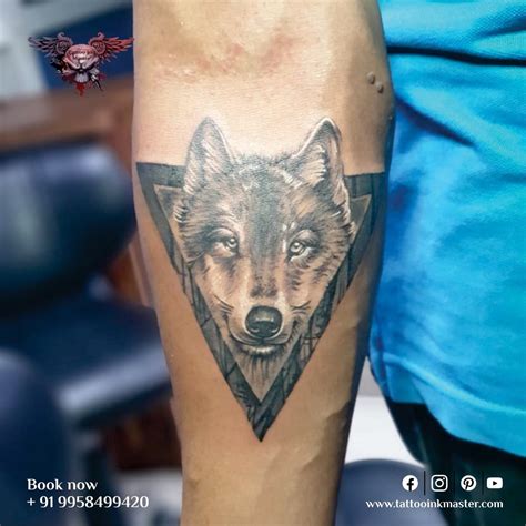 Attractive Wolf Face Tattoo for Hands | Tattoo Ink Master