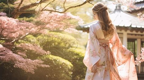 premium photo  photo   traditional japanese kimono   serene