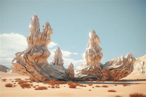 Premium AI Image | a rock formations in a desert