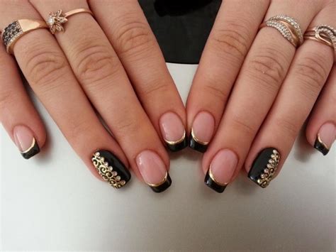 Французский Маникюр Черный С Золотом — Richnail.ru