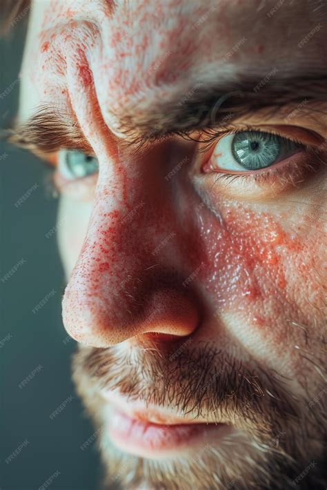 Premium Photo | Closeup of a mans face with superimposed redness ...