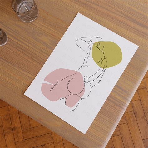 Minimalist Abstract Male Nude Art Print, Naked Guy Art Print, One Line