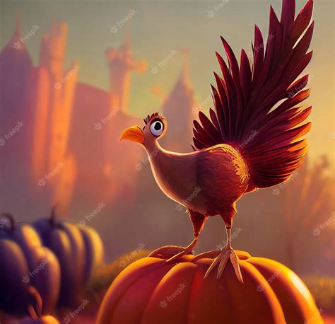 Premium Photo | Animated illustration of funny thanksgiving turkey ...