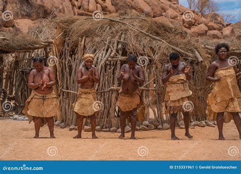 Damara People in Traditional Clothes Demonstrating Traditional Dance at the Damara Living Museum ...