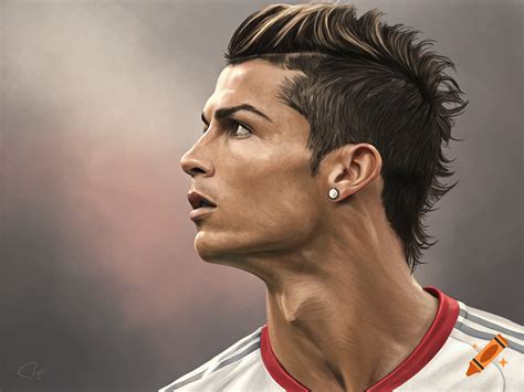 detailed illustration  cristiano ronaldo  profile