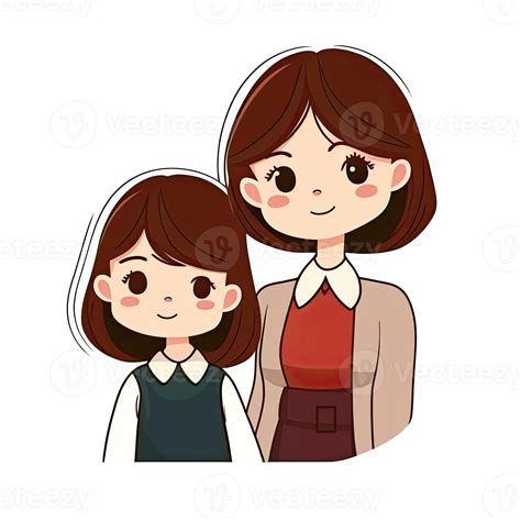 Mother and Daughter Cartoon 22918430 PNG