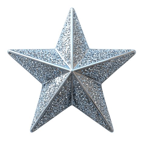 Silver Star With Glitter, Silver Star, Glitter, Sparkling Star PNG