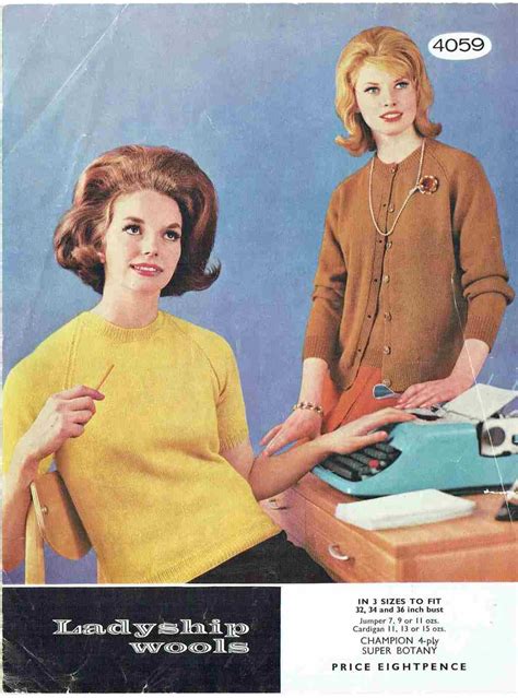 Ladyship 4059 ladies twinset Vintage knitting pattern PDF Download | website | Vintage knitting ...