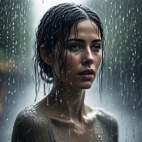 Premium Photo | A woman with wet hair stands in front of a window with