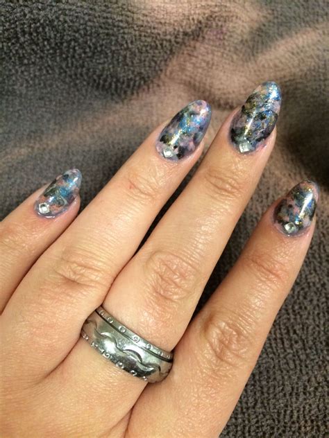 Classy marbled almonds nails | Classy almond nails, Almond nails