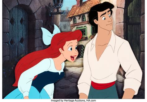 The Little Mermaid Ariel and Prince Eric Production Cel (Walt | Lot ...