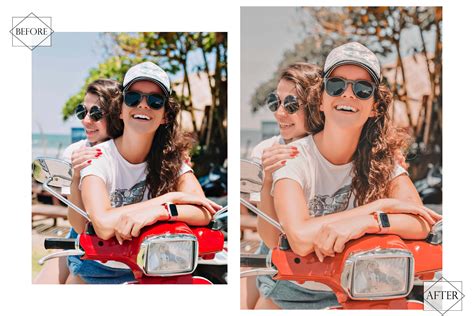 12 Peachy Babe Photoshop Actions, Bright ACR Preset, Orange Filter