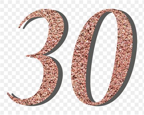 30 number glitter png sticker, | Premium PNG - rawpixel