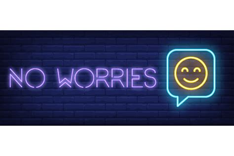 No Worries Neon Sign. Glowing Inscriptio Gráfico por pch.vector