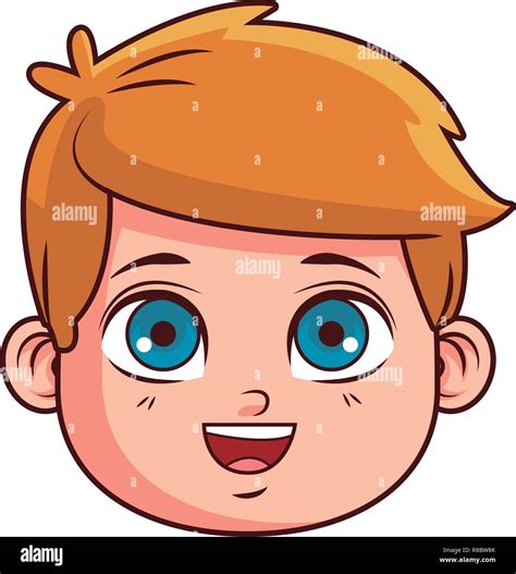 cute boy face cartoon stock vector image art alamy