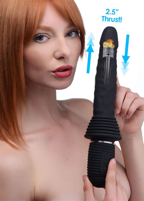 10X Silicone Vibrating and Thrusting Dildo – 50 Shaydes of Play