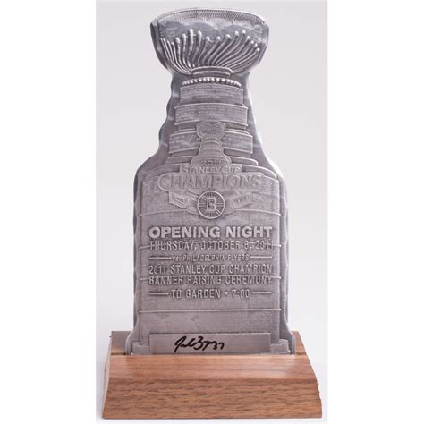 Patrice Bergeron Signed 2011 Limited Edition Stanley Cup Trophy Aluminum Commemorative Ticket ...