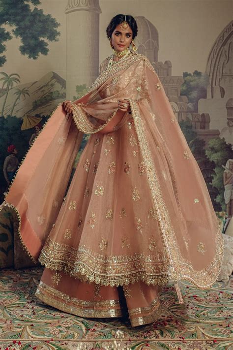 Antique Brass Freesia Pishwas | Pakistani bridal wear, Pakistani bridal