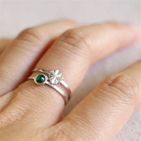 Four Leaf Clover Ring // Silver or Gold Filled . 4 Leaf Clover - Etsy