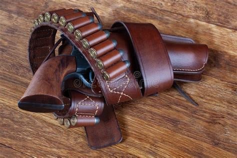 Wild West Gun with Belt, Holster and Ammunition Stock Photo - Image of ...