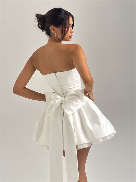 Mini wedding dress with bow short wedding dress reception dress second